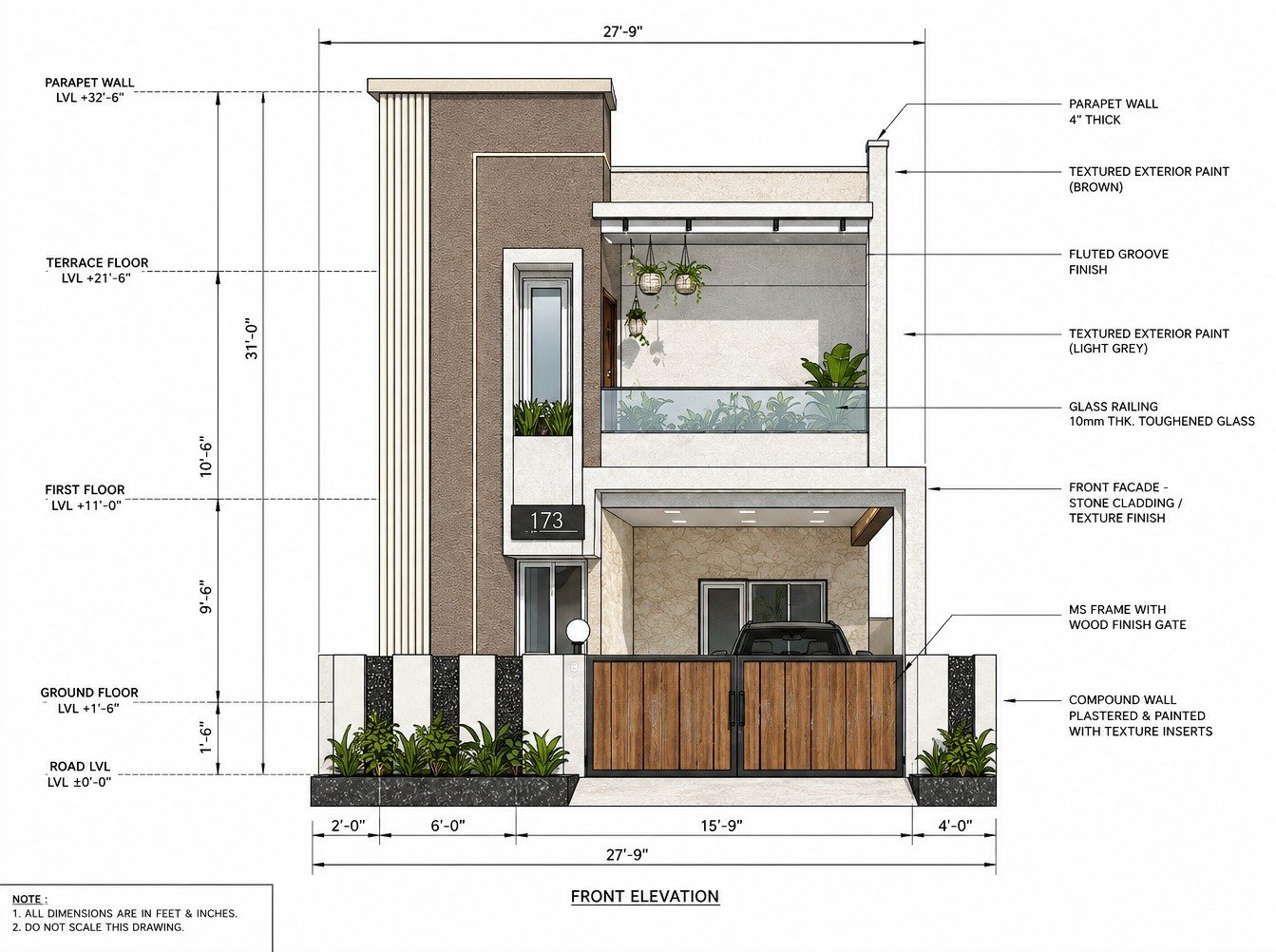 Architectural elevation sketch