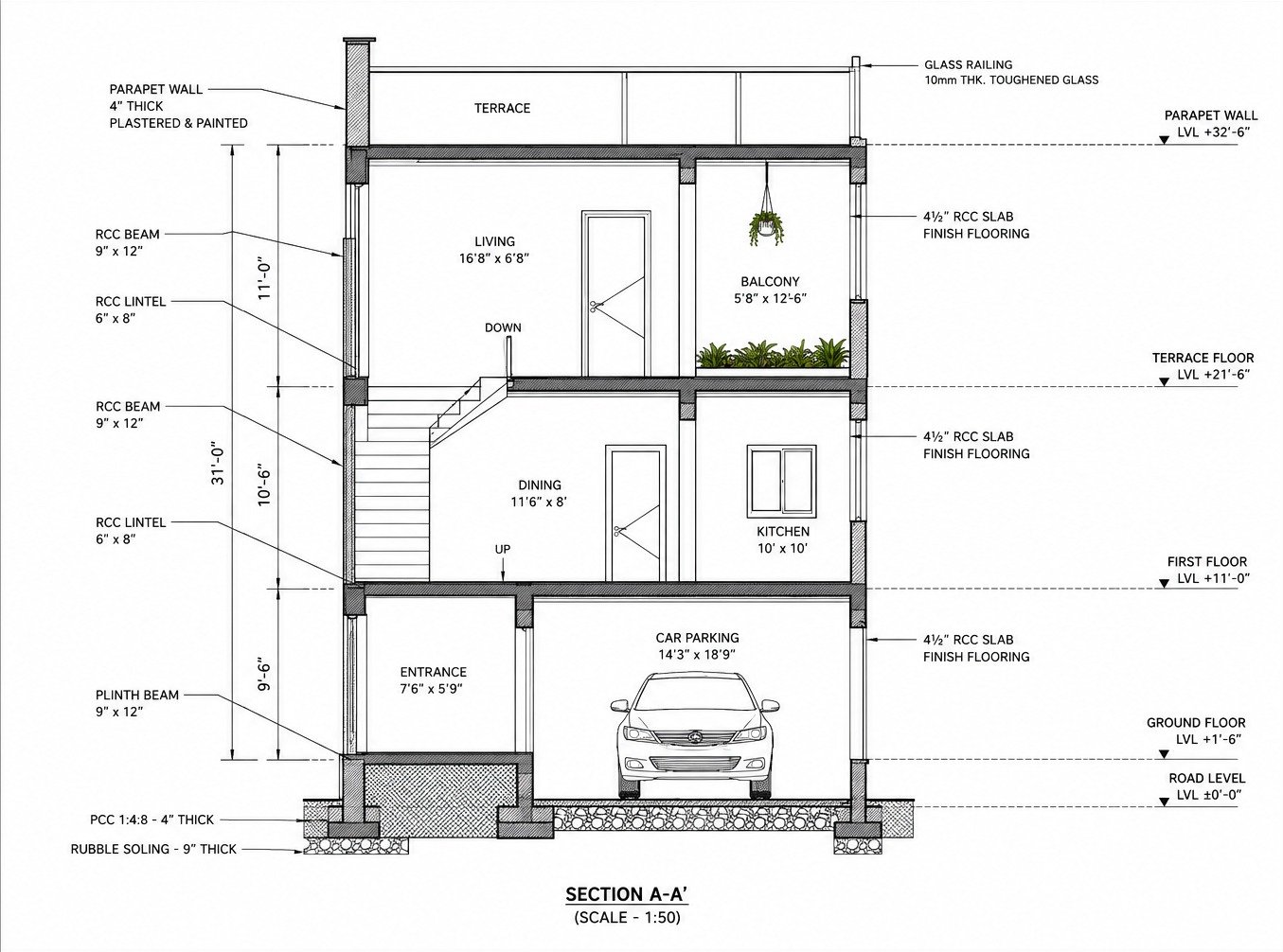 Architectural section sketch